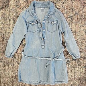 Denim Dress with Belt